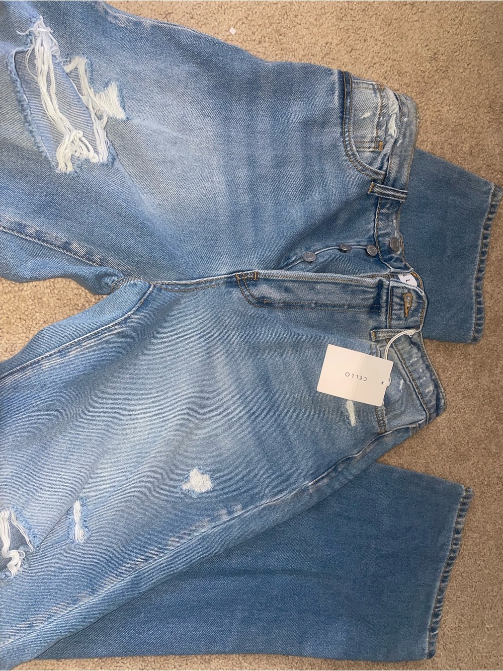 Cello Light Blue Distressed Boyfriend Jeans